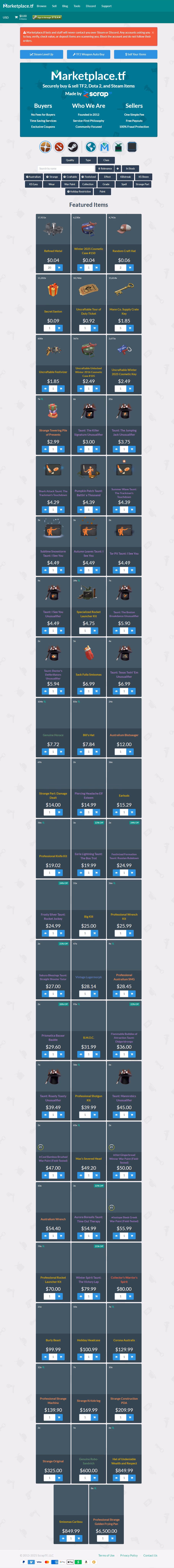 Marketplace.tf 首页