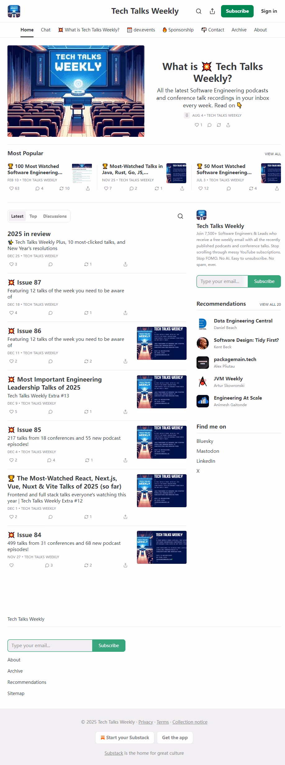 Tech Talks Weekly 首页