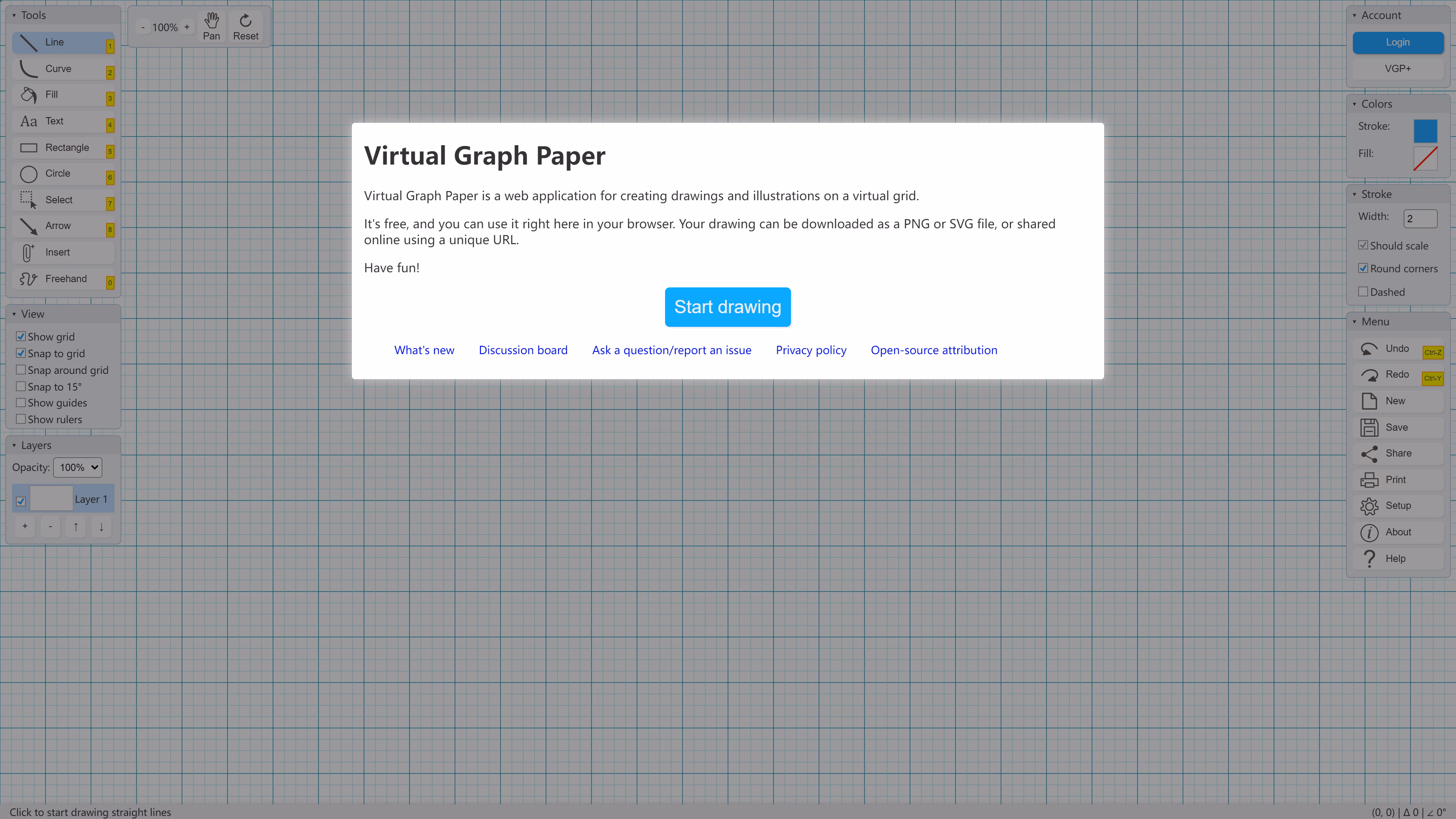 Virtual Graph Paper 首页
