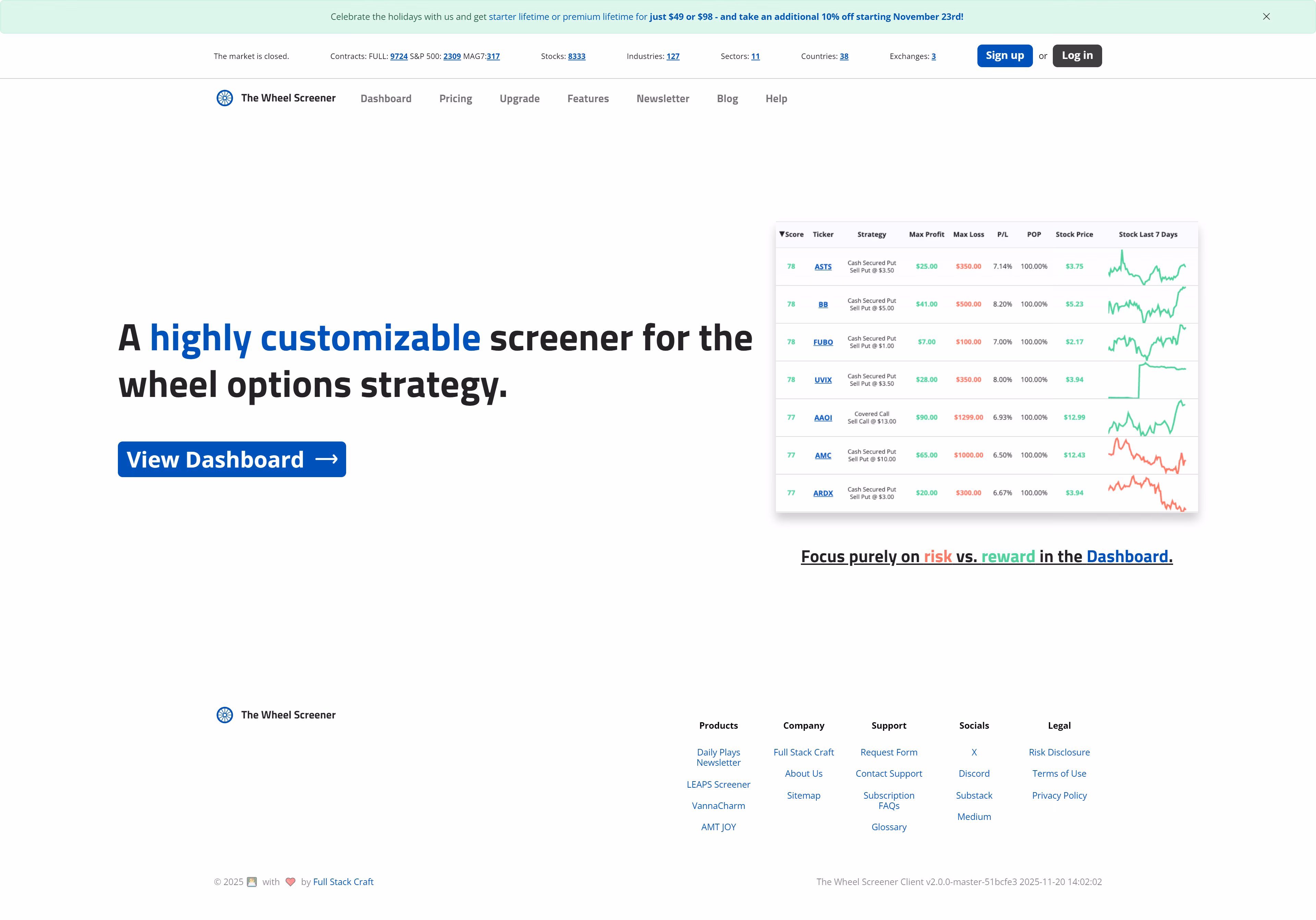 Wheel Screener 首页
