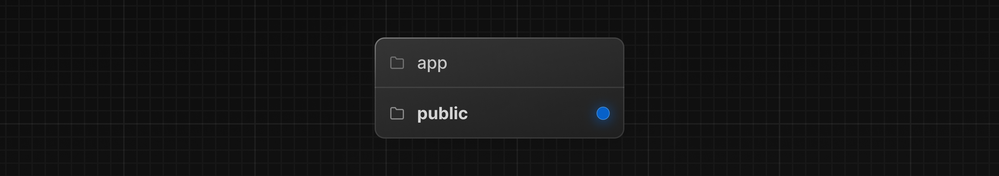 显示 app 和 public 文件夹的文件夹结构