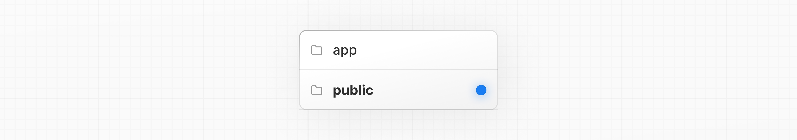 显示 app 和 public 文件夹的文件夹结构